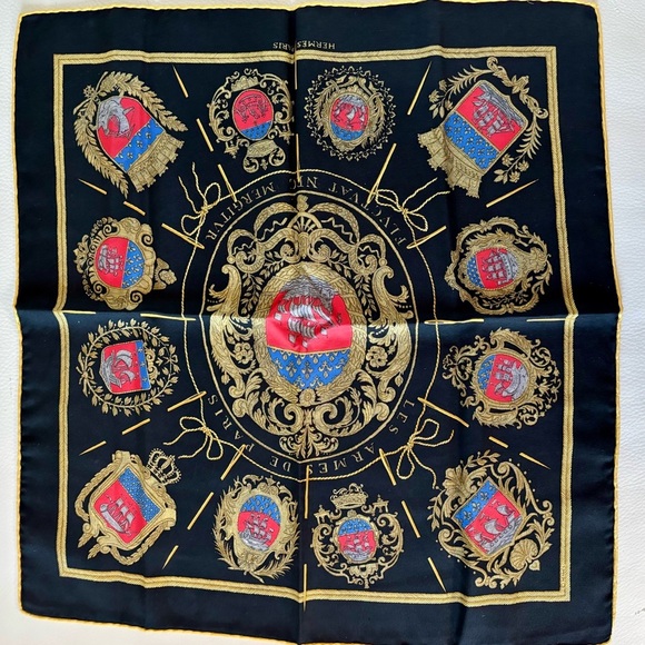 Hermes Les Armes De Paris Silk Scarf with Bag - Picture 1 of 4